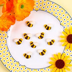 Edible Bee Cupcake Toppers, 48 pcs Bee Sprinkles, Royal Icing Bee for Cupcakes, Cakes, Macarons, Cakesicles, Perfect for Baby Shower, and Bee Themes