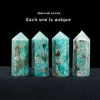 Apengshi Amazonite Natural Healing Crystal Tower 1.57-1.96in(4-5cm) Faceted Single Point Chakra Crystal Stone Meditation Home Decor Collection Gift