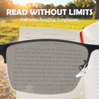 SKYOAK 2 Pack Premium Reading Sunglasses for Men with UV400 Protection Outdoors, TR90 Ultra-Light Dark Lens Sun Readers, Tinted Reading Glasses Half Frame Design & +2.50x - Not Bifocals