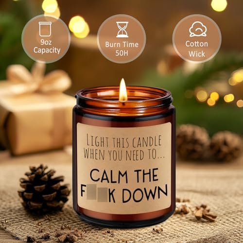 Miracu Calming Candle, Stress Relief Gifts for Women, Relaxing Gifts for Men, People - Anxiety Relief Items - Mothers Day, Calm Down, Birthday Funny Aromatherapy Candles for Women Friend Coworker Mom