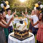 Sureio Graduation Cap Cake Topper with Diploma Decorations Kit Class of 2026 Congrats Grad Cake Decor for Congratulations Graduation Party Decorations Supplies(Black)