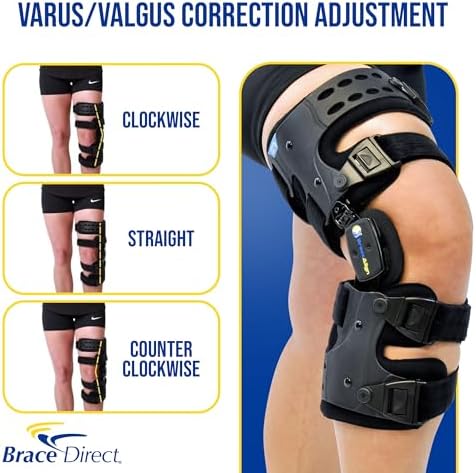 OA ROM Unloader Knee Brace - Adjustable Offloading for Degenerative Joint Disease and Osteoarthritis with Varus Valgus Correction L1843 L1851 (Left - Thigh up to 30 in)