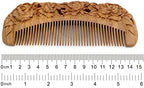 YOY Handmade Carved Natural Sandalwood Hair Comb - Anti-static No Snag Brush for Men's Mustache Beard Care Anti Dandruff Women Girls Head Hair Accessory (HC1006)