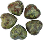 Rockcloud Healing Crystal 0.5 inche Dragon Blood Stone Heart Love Carved Palm Worry Stone Chakra Reiki Balancing(Pack of 10)
