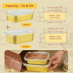LNYZQUS Aluminum Pans with Lids 50 Pack,Heavy Duty Foil Baking Tins Leftover Containers with PP Covers (30 x 6”x4”+20 x 7”x5”),Disposable Takeout Pans Pots for Meal Prep Cooking Heating Storing