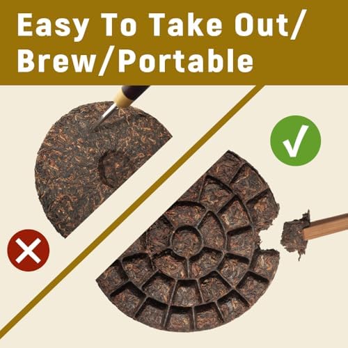 LWXLJMJZC－USDA certified Organic Chocolate Shaped Ripe Puerh Tea Cake -40pcs(180g/6.3oz )Cook Pu-erh Puer Black Pu'erh -Yunnan Chinese Pu er -Easy To Take Out