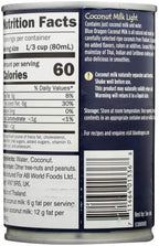 Blue Dragon Light Coconut Milk, No Additives, 13.5 Ounces (Pack Of 12)