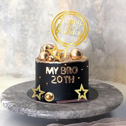 Ball Cake Toppers Simplicity Gold Ball Cake Toppers DIY Cake Insert Topper Foam Cake Balls Baking Decoration for Wedding Anniversary Birthday (Gold)