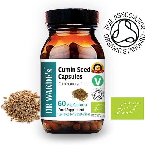 DR WAKDE's Organic Cumin Seed Capsules, Organic (60 Veg Caps, Plant-Based Supplement, Ayurvedic Herb, All Natural, Vegan)