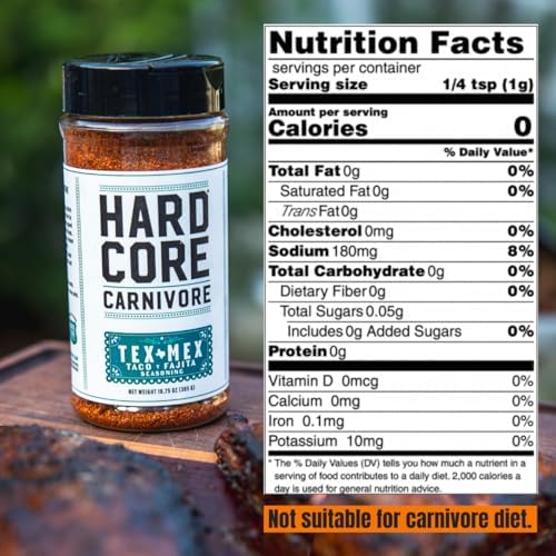 Hardcore Carnivore Tex Mex: Taco, Fajita and Grilling Seasoning (48 oz Mega Pack) Texas-Made Spice Blend for Chicken, Beef and More