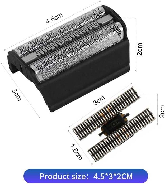31B Replacement Shaver Part Accessories Razor for Braun 31b Replacement foil and Cutter, 5000 6000 Series 3 350 360 380 5612 5770 6520, Series 31B Replacement Parts, foil Head Shaver