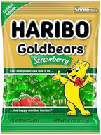 Haribo Gummi Candy | Goldbears Single Flavor Limited Edition | Strawberry, 4 oz. (Pack of 12)