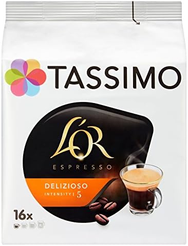 Tassimo L'Or Espresso Delizioso, Coffee T-Discs Pods Capsules, Pack of 5 (16 T-Discs Per Pack) 80 Servings