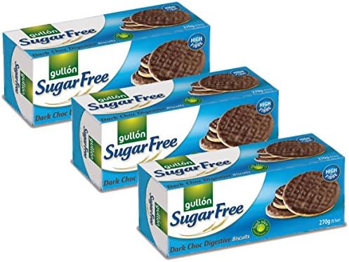 Gullon Sugar Free Chocolate Digestives 270g (Pack of 3)