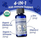 Legendairy Milk Elderberry Syrup Organic Liquid Drops for Babies & Toddlers, Immune Support Supplement Vitamin C, Zinc, Echinacea, Natural Baby Multivitamin Tincture Infant Immunity Kids 30 Servings