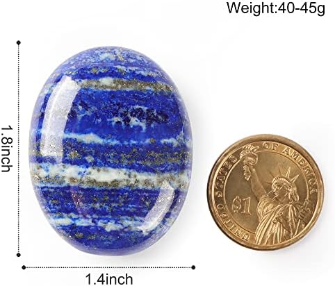 1.8” Inch Lapis Lazuli Chakra Crystals, Thumb Worry Stones for Anxiety, Adult Sensory Items for Woman or Man, Anxiety Relief Items Fidget