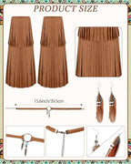 Foaincore 5 Pcs Native Princess Costume Set Aboriginal Dress Outfit for Halloween Cosplay Women