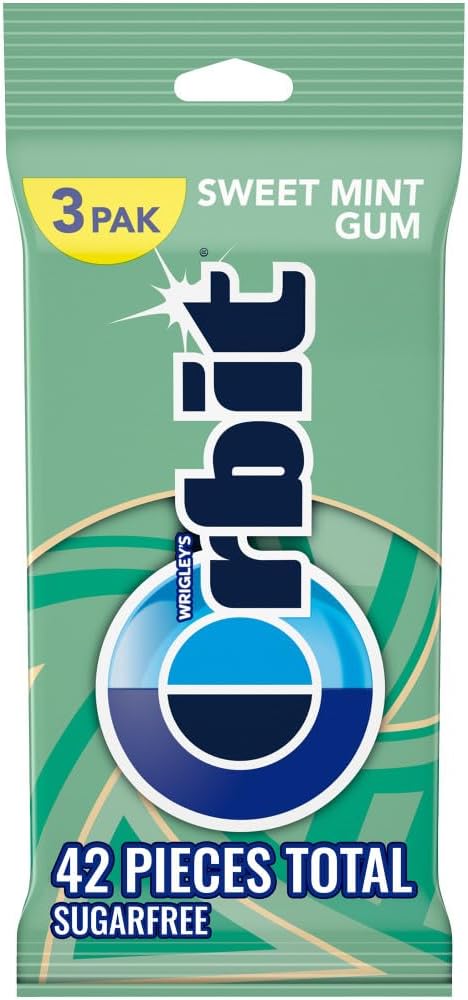 ORBIT Sweet Mint Sugar Free Back to School Chewing Gum, 3 Ct Packs, Bulk Gum Packs