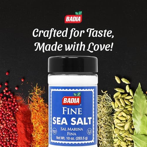 Badia Sea Salt, Fine Ground 10 oz – Pure & All-Natural - Kosher