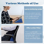 Small Wedge Pillow, Wedge Pillow for Bed Sores, Positioning Pillow, Positioning Wedge, Mini Pillow for Laptop and Yoga, Small Foam Wedge for Chair (1 Unit, Blue)