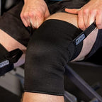 SERIOUS STEEL FITNESS Knee Sleeves, High Compression 3-Ply, Easy on and off handles to assist (Heavy, Large (14-17"))