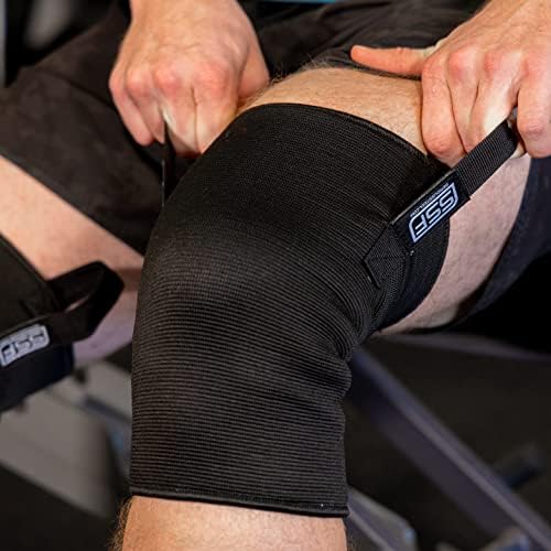 SERIOUS STEEL FITNESS Knee Sleeves, High Compression 3-Ply, Easy on and off handles to assist (Heavy, Large (14-17"))