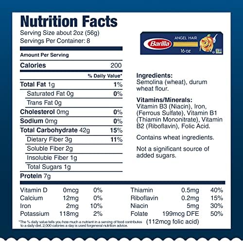 Barilla Angel Hair Pasta, 16 oz. Box - Non-GMO Pasta Made with Durum Wheat Semolina - Kosher Certified Pasta