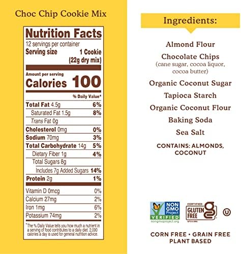 Simple Mills Almond Flour Baking Mix Variety Pack (Chocolate Chip Cookie Mix and Brownie Mix) - Gluten Free, Plant Based, (Pack of 2)