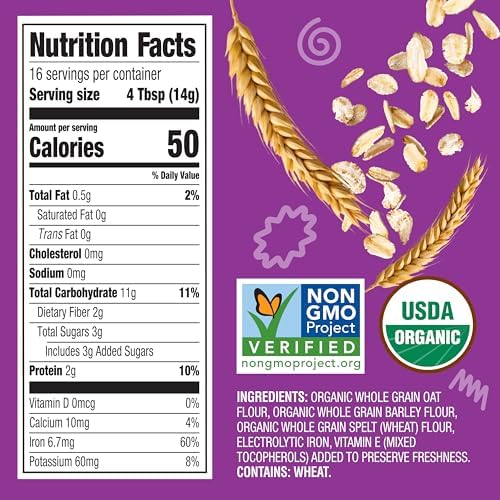 Earth's Best Organic Baby Food, Organic Whole Grain Multi-Grain Baby Cereal, Non-GMO, Easily Digestible and Iron Fortified Baby Food, 8 oz Box (Pack of 12)