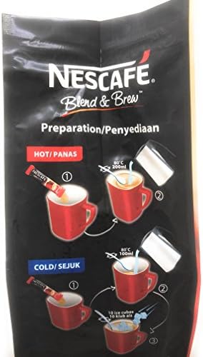 2 Packs Nescafé 3-in-1 ORIGINAL Premix Instant Coffee Single Serve Packets Total 50 Sticks