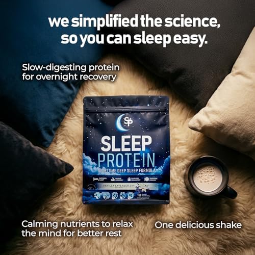 SleepProtein™ Nighttime Casein Recovery Shake – 20g Slow-Release Protein for Overnight Muscle Repair & Deep Sleep Support – Melatonin-Free, GLP-1 Friendly, with Magnesium, GABA, Theanine & Tryptophan