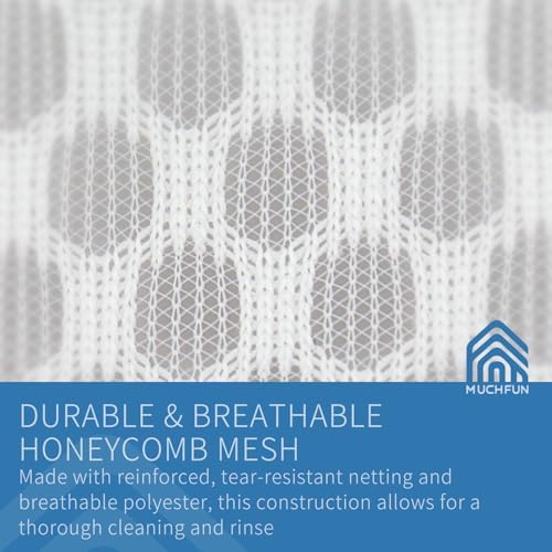 Muchfun 3Pcs Durable Honeycomb Mesh Laundry Bags for Delicates 12 x 16 Inches (3 Medium)
