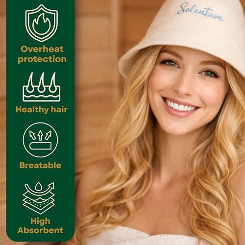 Premium Sauna Hat for Men and Women Protect Hair Inside Banya Shower Bath - Felt Top Hats Caps Steamer Head Protector Cap Ladies Spa Essentials Saunas Accessories Bathing Headgear.