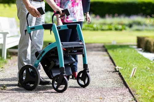 Rollz Motion 2.1 Matt Black - 2 in 1 Rollator Walker Wheelchair Combo - Foldable Transport Chair - Rollator Wheelchair Combo - Modern Design