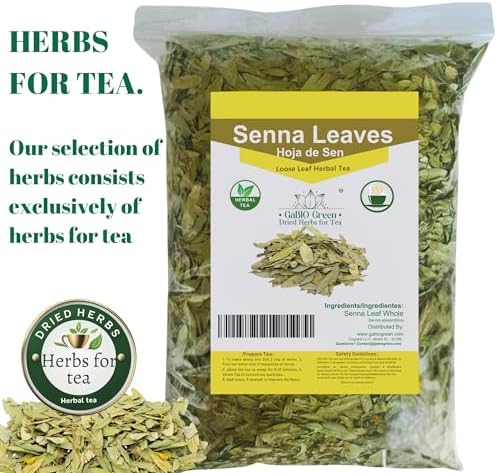 Natural Senna Leaves Hoja Sen Dried Herbal Leaves, Senna Raw Leaf, Hoja Sen Cut & Sifted Herbs, Non-GMO, Gluten-Free, Senna Alexandrina in a Resealable Bag (2oz)