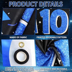 10th Birthday Banner Decorations for Boys and Girls Blue Out Single Digits I’m 10 Birthday Banner Sign with 14 Balloons Kids 10 Years Old Party Yard Sign Decor for Indoor Outdoor