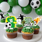 48 Pcs Soccer Cupcake Toppers Soccer Birthday Party Decorations Sport Theme Birthday Decorations