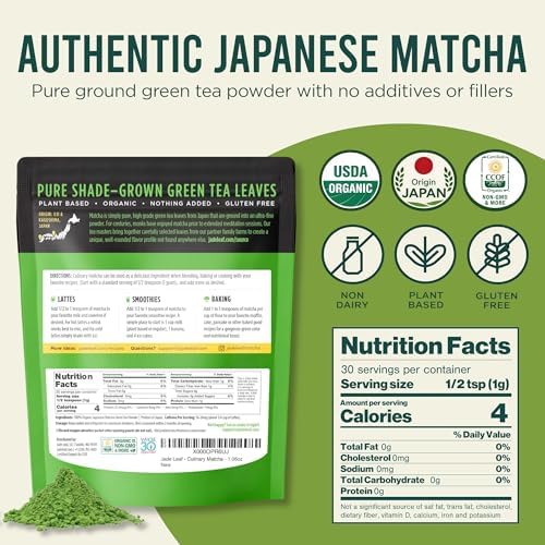 Jade Leaf Matcha Organic Culinary Grade Matcha Powder - Japanese Green tea for Baking, Smoothies, Lattes, and Skin Care, 30g / 1.06 Ounce (Pack of 1)