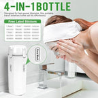 4 in 1 Travel Dispenser,4 Pack 30ML Travel Bottles for Toiletries,Refillable, Leak Proof and Portable,Suitable for Storing Shampoo, Shower Gel, Laundry Detergent, Suitable for Travel, Camping (White)