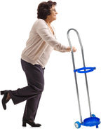 AMUFJJ Rolling 2 Two Wheel Oxygen Tank Cylinder Cart Carrier, 8/10/ 15 L Propane Tanks Cart Dolly & Gas Cylinder Bracket for School/Clinics, Stainless Steels(34 1/5" (87cm))