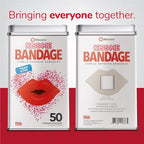 BioSwiss Bandages, Lips Shaped Self Adhesive Bandage Set, Latex Free, Sterile Wound Care, 50 Count
