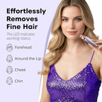 VG VOGCREST Eyebrow & Facial Trimmer: 2-in-1 Rechargeable Facial Hair Removal & Eyebrow Shaver - Painless Razor with Built-in LED Light (Solar Purple)