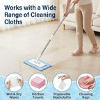 Convenient Cloth Changing Mini Mop Flat Push Design, Lazy Portable Self-Squeeze Mop Set, Wall-Mountable Durable Handle & Non-Slip Grip, Reusable Pads for Home Use with 5 Cloths Included