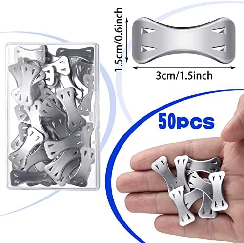 Tondiamo 50 Pieces Elastic Bandage Clips Only Bandages Wrap Clips Metal Aluminum Swathe Fasteners Pins with Plastic Storage Box Replaceable Wrap Fastener Pins for Various Types Elastic Swathe
