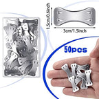 Tondiamo 50 Pieces Elastic Bandage Clips Only Bandages Wrap Clips Metal Aluminum Swathe Fasteners Pins with Plastic Storage Box Replaceable Wrap Fastener Pins for Various Types Elastic Swathe