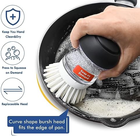 Palm Brush Refills for OXO Soap Dispensing Dish Brush - 4 Pack Cleaning Replacement Brush Head for OXO Palm Brush(White)