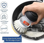 Palm Brush Refills for OXO Soap Dispensing Dish Brush - 4 Pack Cleaning Replacement Brush Head for OXO Palm Brush(White)