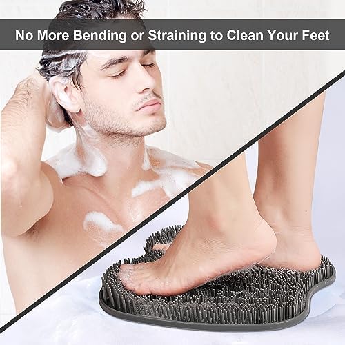 HONYIN Foot Scrubber for Use in Shower, XL Size Larger Shower Foot Scrubber Mat with Non-Slip Suction Cups- Cleans, Exfoliates & Massages Your Feet, Improve Circulation & Soothe Achy Feet