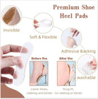 Shoe Heel Pads, Gel Cushion Inserts, Back of Heel Cushion, Clear Heel Pads for Women Men Shoes