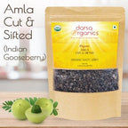 Darsa Organics Dried Amla Indian Gooseberry 4oz - Organic Amla Fruit Cut & Sifted - USDA Certified Non-GMO, Vegan, Kosher and Gluten Free - Vitamin C Rich Gooseberry for Tea, Hair Growth and Skin Immunity